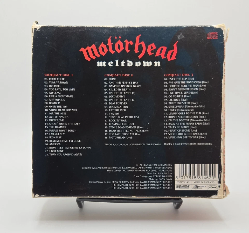 MOTÖRHEAD Meltdown 3-CD BOX Set w/Slipcase 1991 UK 1st Press RARE Motorhead - Image 3 of 4