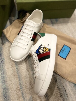 GUCCI SNEAKERS LEATHER DISNEY ACE DONALD DUCK WEB SIGNATURE SHOES