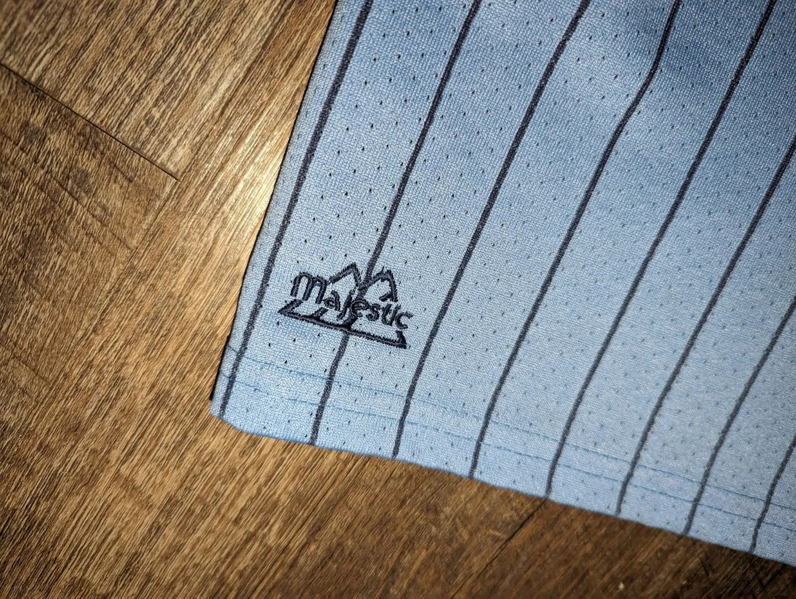 Vintage Majestic MLB Atlanta Braves Baseball Pinstripe Jersey XXL Blue