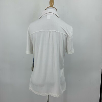 Lija Relaxed Polo Shirt Size L Relaxed Golf White Short Sleeve