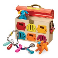 Multicolor Vet Kit Toy Playset for Kids with Plush Pets and Veterinary Tools