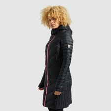 Ellesse Womens Jacket Gelana Black Pink 10uk Hooded Padded Rrp £120
