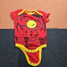 Iron Man Marvel Baby Romper Bodysuit One Peice Costume 3-6m Red Tony Stark P0a
