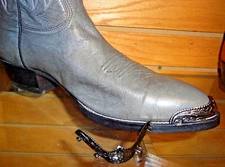 Shiny Black (Gun Metal Silver) Cowboy Boot Tips/Toe Plates Rounded Toed Boots