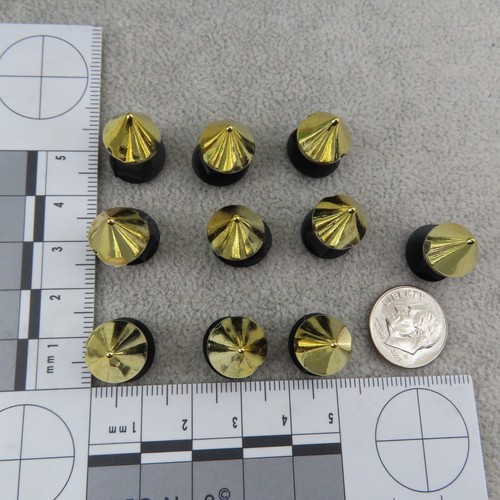 GOLD SPIKES Shoe Charms Clips for Shoes Wristband Set 10 Luxury Metallic Spike - Picture 4 of 6