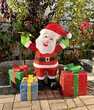 Lighted 3' Santa Claus Lawn Decor Holiday Christmas Outdoor Large Yard LOCAL