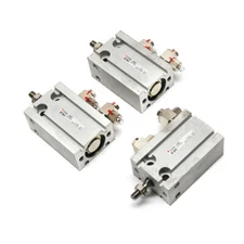 (Lot of 3) SMC Pneumatics CU20-25D Compact Air Cylinders 20mm Bore/25mm Stroke