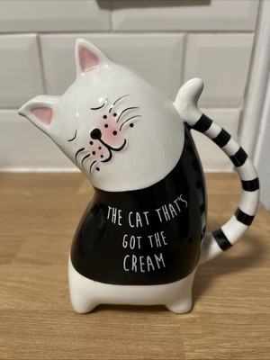 The Cat That s Got The Cream Milchkännchen schwarz-weiß von Earthwear 