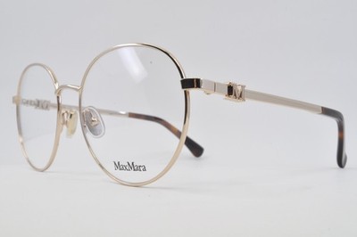 Max Mara Eyeglasses MM5081 032 Gold, Classic Havana, Size 55-18-140