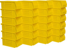 Yellow 24-Pack Akrobins Stackable Storage Bins for Garage Pantry Organization