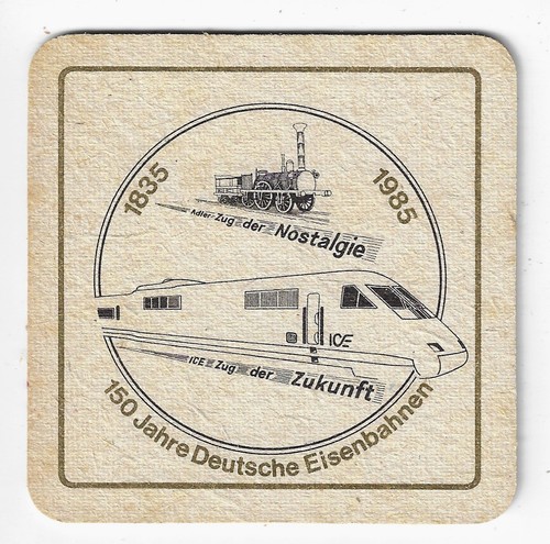 Tapa de cerveza 150 años Deutsche Eisenbahnen 1985 Park-Bräu Pirmasens