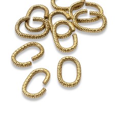 Antique Gold Textured Oval Jump Rings, 10-Pack Premium Nunn Design Findings