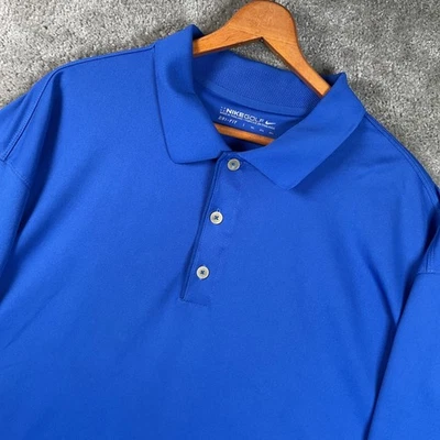 Nike Golf Polo Shirt Mens 3xl Blue Dri-FIT Short Sleeve Swoosh Logo - Image 1 of 4