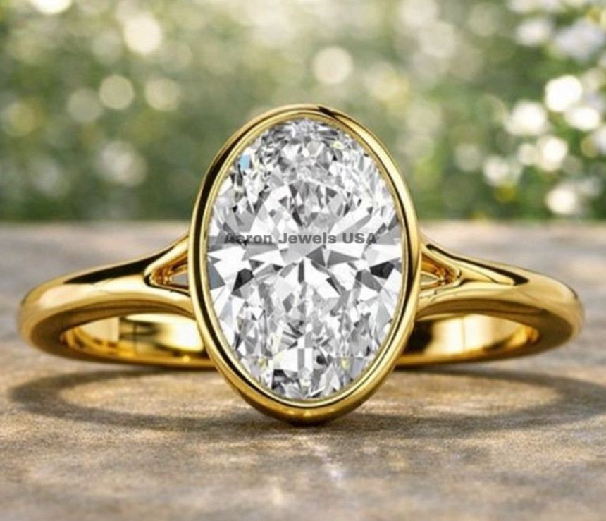 4.0Ct OVAL VS1/F IGI Lab Grown Diamond Solitaire Engagement Ring 14K YELLOW Gold