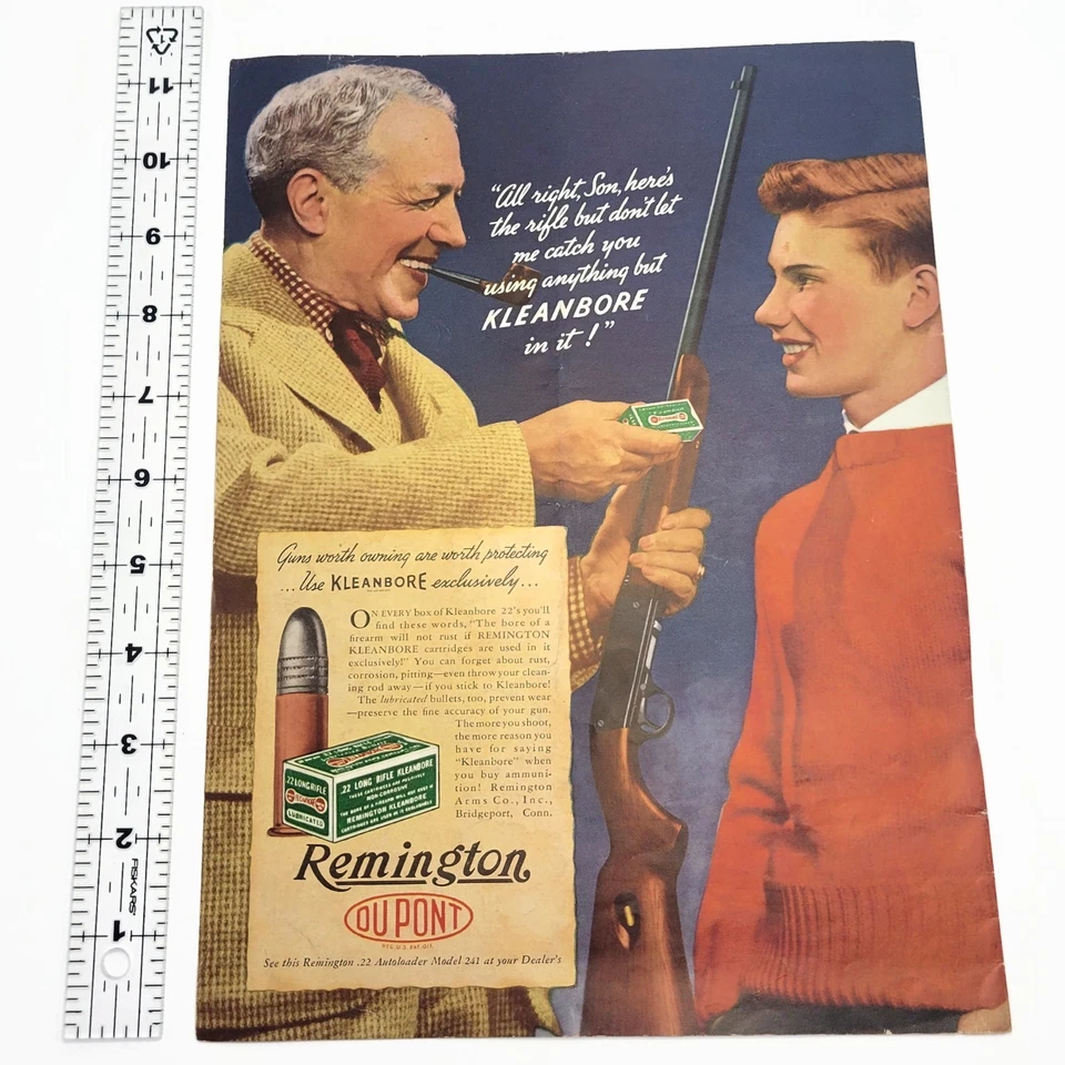 Anuncio de munición Remington Cleanbore 1936 de colección rifle caza • anuncio de DuPont Foto 4 de 4