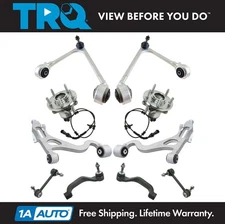 TRQ 10 pc Steering & Suspension Kit Control Arms Outer Tie Rods Sway Bar Links