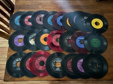 Lot of 23 - 7" 45 RPM Vinyl Records Various Artists Great For Decorating