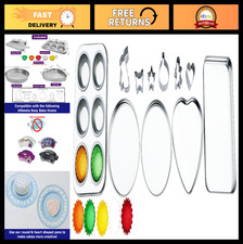 Deluxe Pan Set for Easy Bake Oven  Cupcake Liners  6 Mini Cookie Cutters