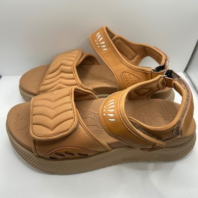 ONCAI Womens Tan Quilted Platform Sports Sandals US 8.5 EU 39 Brown Strappy