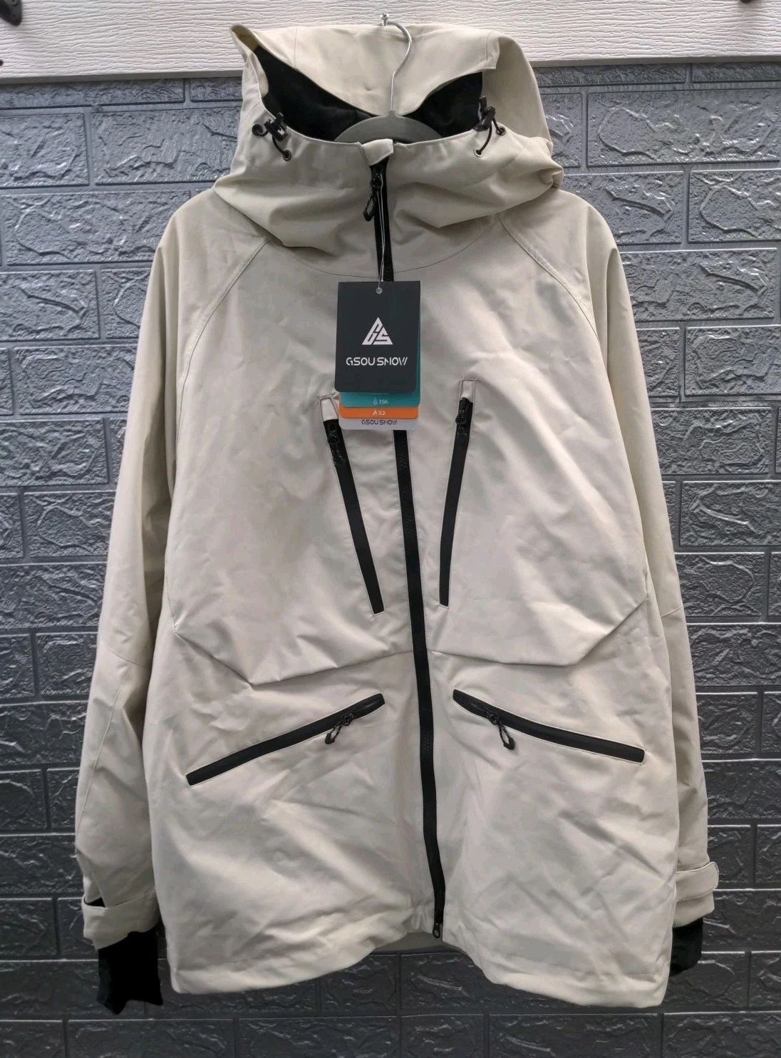 New GSOU Snow Women's Off White Multifunctional Insulated Snow Jacket Size L
