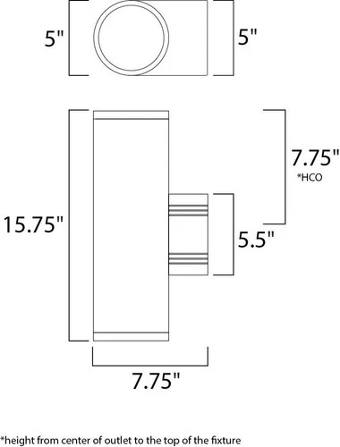 Lightray 15 3/4"H Cylindrical Bronze LED Outdoor Wall Light - Picture 2 of 2