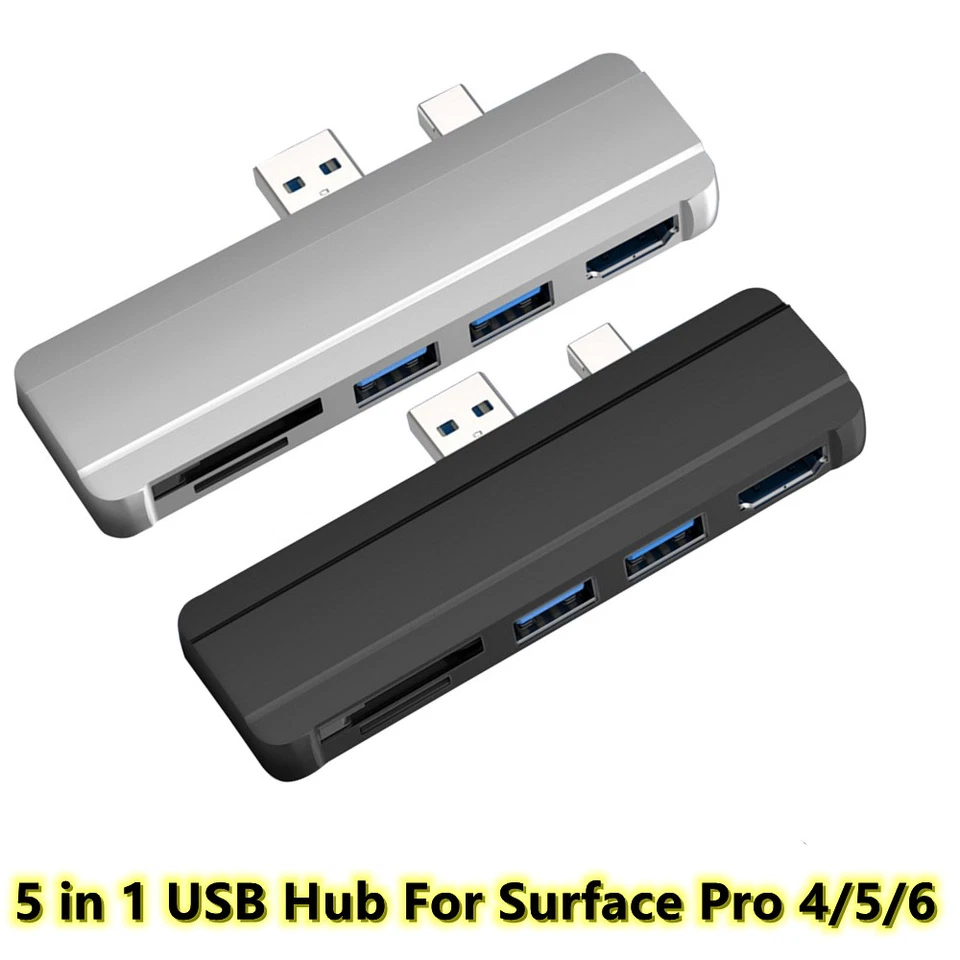 5V USB 3.0 Micro SD SDHC Hub DP To HDMI Converter Adapter For Surface Pro 4/5/6 - Image 4 of 4