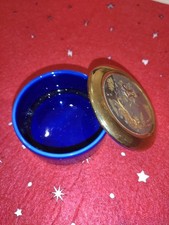 Vintage Japanese Chokin Art Trinket Box – Cobalt Blue & 24kt Gold Edged – Japan