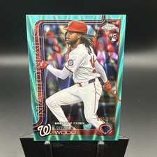 2025 Topps Chrome - James Wood #132 Aqua Raywave Refractor /199 (RC)