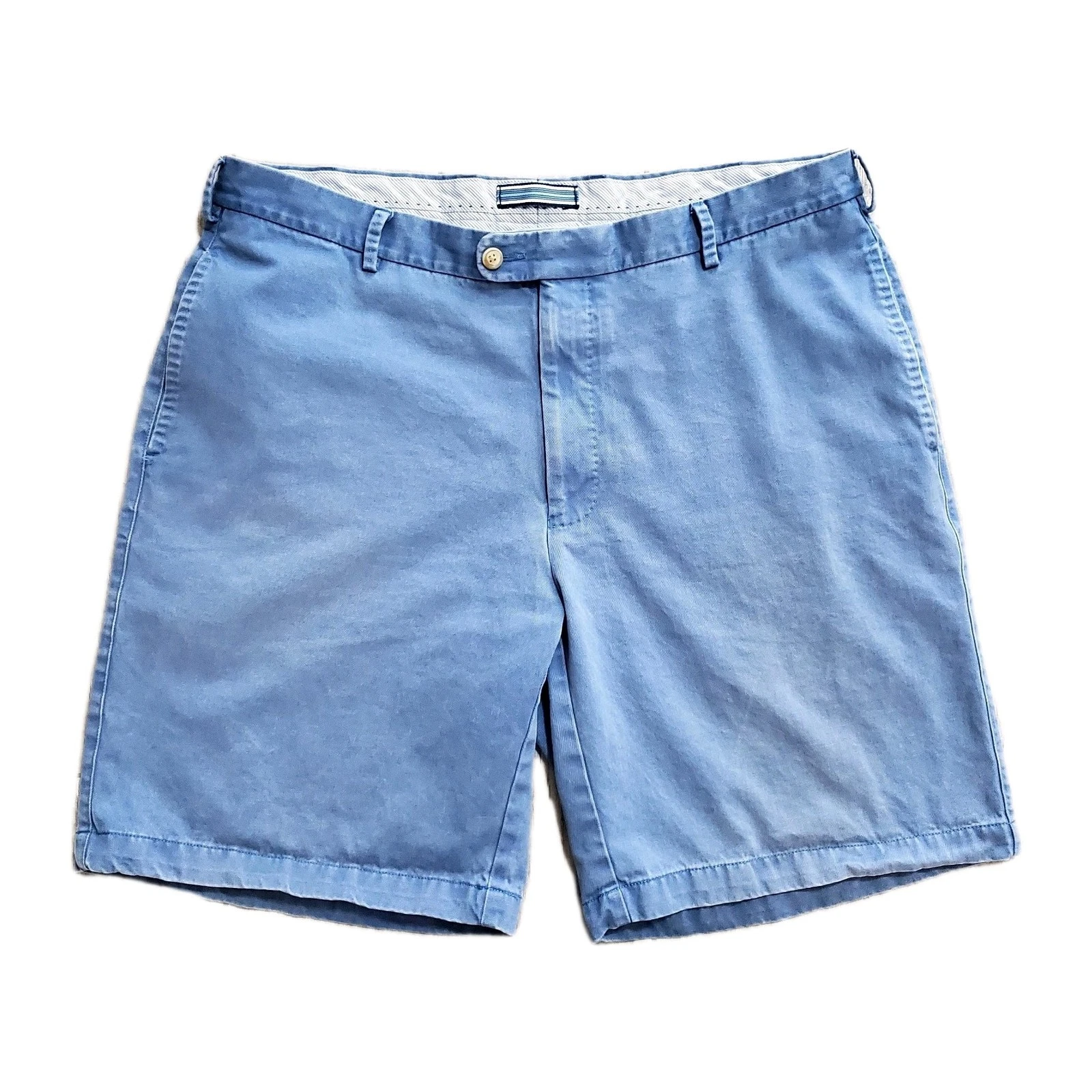 Peter Millar Men's Size 38 Chino Shorts Light Blue Flat Front Golf Pima Cotton