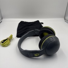 Skullcandy Hesh Wired Over the Ear Headphones Gray Lime Green Needs Pads