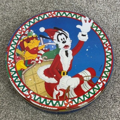 Vintage Disney Frosted Cookies Christmas Ornaments in Goofy Collectible Tin 1992