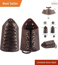 Leather Viking Arm Guards Cosplay Medieval Costume Bracers Adjustable