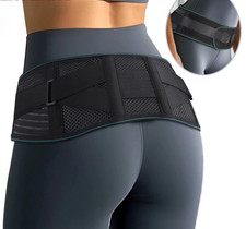 Lower Back Brace Adjustable Lumbar Support Belt 4 Steel Stays Breathable Back