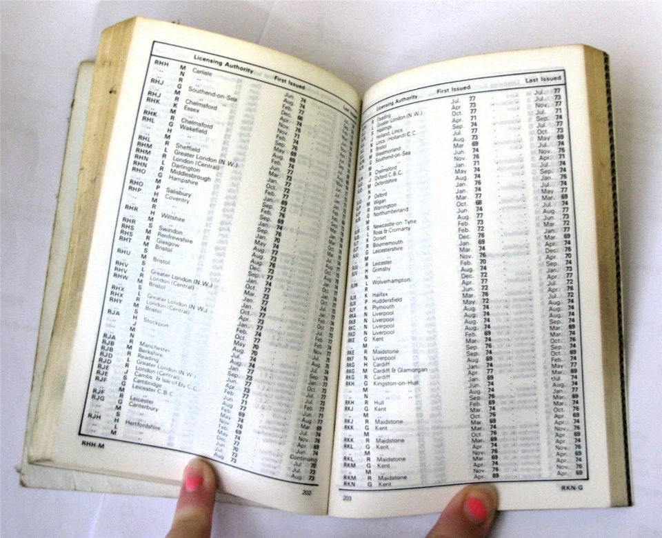 GLASS'S Index Suffix Marks Registration Numbers 1969-78 Car Reg Marks - Image 4 of 4