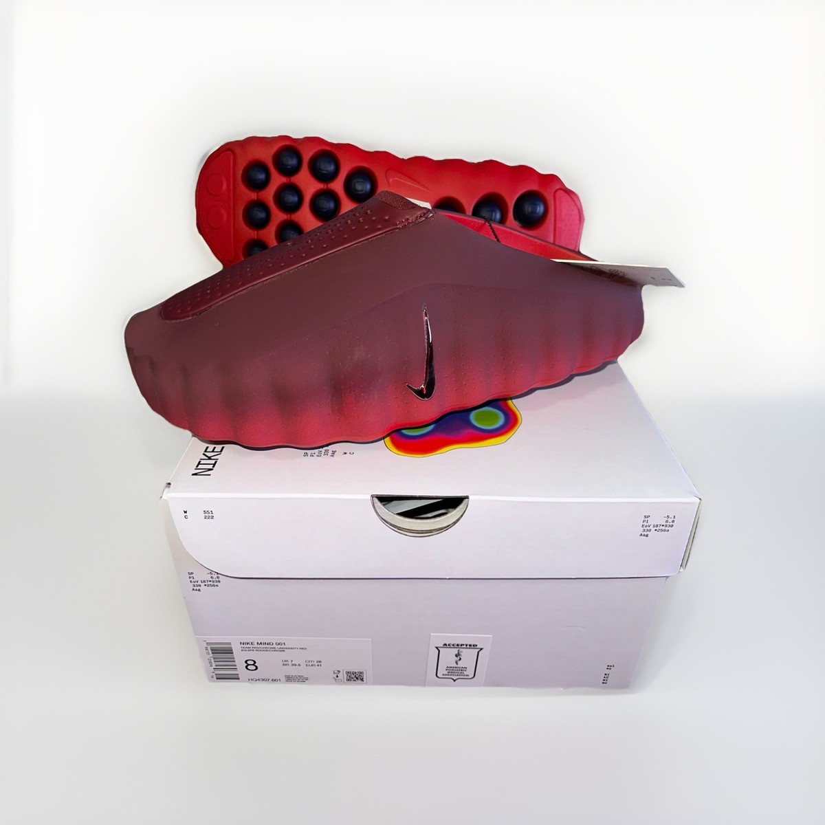 Nike Mind 001 Team Red Slides Sandals Mules Comfort Men's Size 8