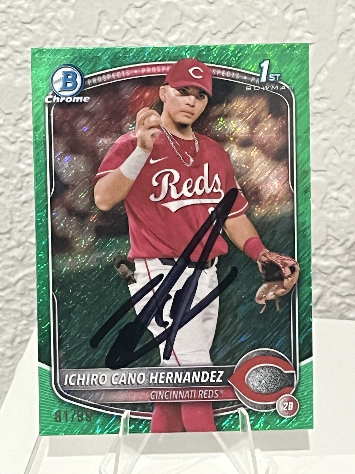 Ichiro Cano Auto 2025 Bowman 1st Chrome Hernandez RC #d/99 Green Shimmer