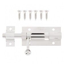 2Pcs Stainless Steel Latch Sliding Silver Doors Lock Keyless Door Bolt For Doors