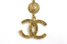 Chanel Halskette Coco Mark Anhänger goldfarbene Kette 12,8 Zoll...