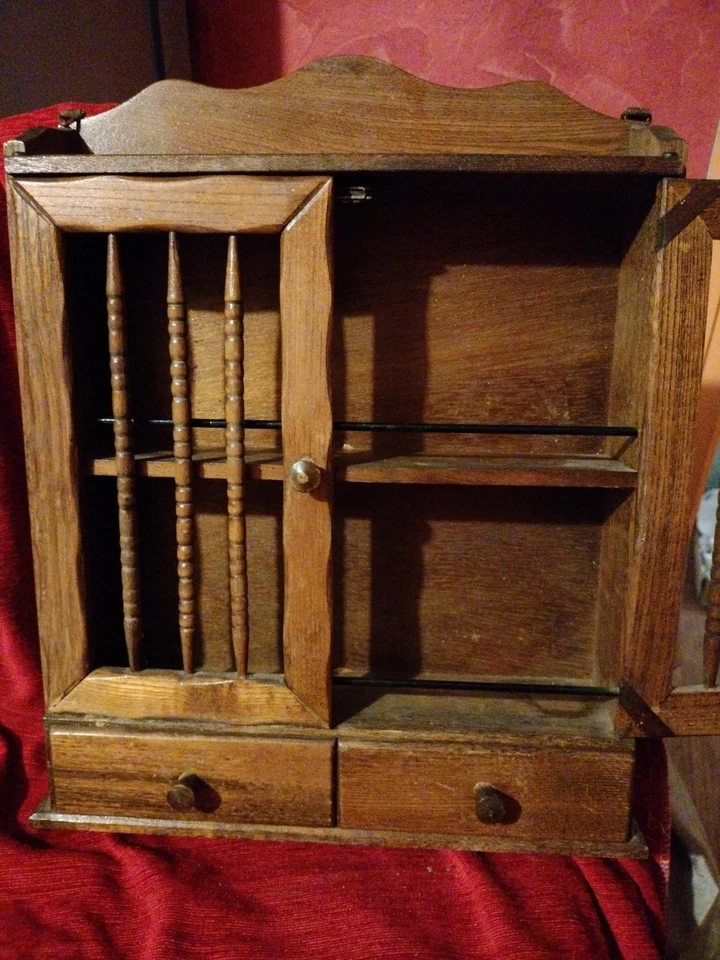 Ancienne Étagère À Épices En Bois - Photo 3/4