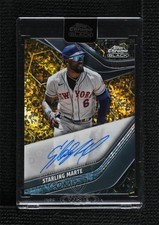 2023 Chrome Black Gold Mini-Diamond Refractor 25/50 Starling Marte Auto 16qd