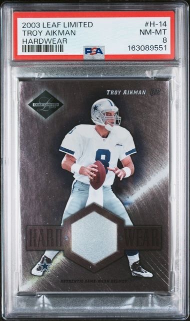 2003 Leaf Limited Troy Aikman Hardwear /100 Psa 8 POP 1