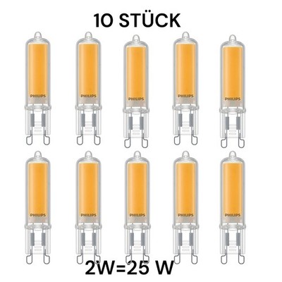 G9 Stiftsockellampe Led Philips  2W 25W G9 COB klar 200lm warmweiß 2700K 10 STK.