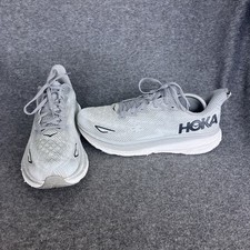 Hoka One One Clifton 9 Mens 9.5 D 1127895 HMBC Gray Running Shoes Sneaker ISSUES