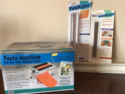 NIB AMACO Pasta Machine for Polymer Clay W/ Poly Roller & Flexible Poly Blade