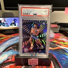 2024-25 Revolution Basketball Ajay Mitchell #122 RC Blue Astro 30/99 PSA 9