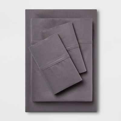 THRESHOLD SOLID PERFORMANCE 400 THREAD COUNT SHEET CALIFORNIA KING - DARK GRAY