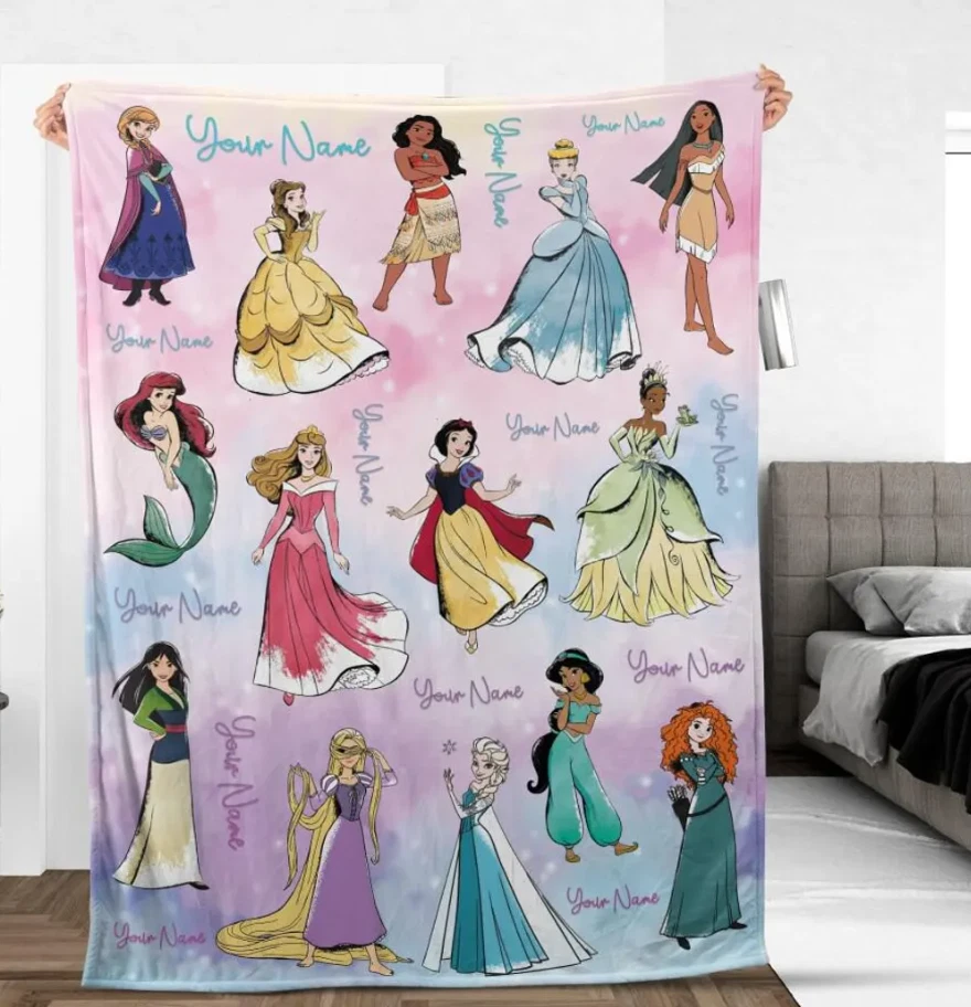 Personalized Disney Princess Group Fleece Blanket