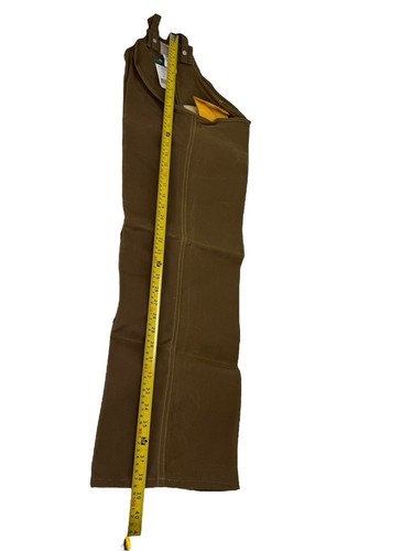 Vintage Filson Single Tin Waxed Chaps Made In USA Tan Brown 0022 2L Size Long - Picture 11 of 12
