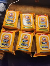 Lot of 6 Arm Hammer Ultra Max Face Body Wipes Cool Water Fresh Scent 30 Wipes