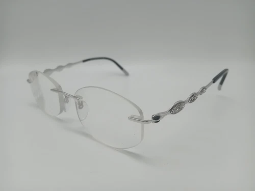 s-l500 SILHOUETTE 4375 00 6050 Rimless Eyeglasses Glasses Frames   23KTGP Crystal Diva